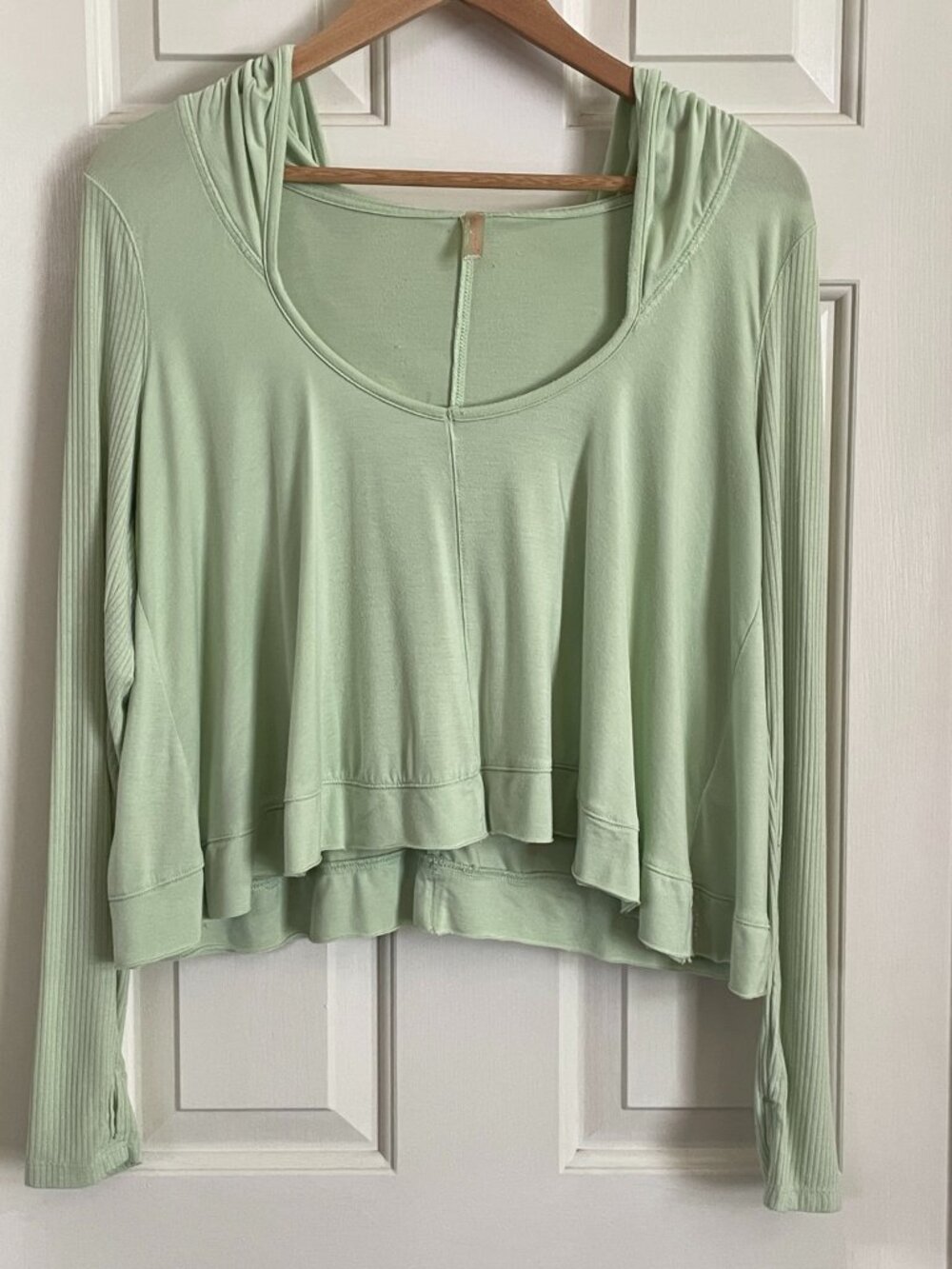 Intimately by Free People Sage Green Hooded Modal Top XS